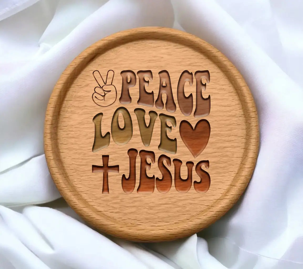 Peace Love Jesus SVG - Retro Christian Peace Sign Design SVG