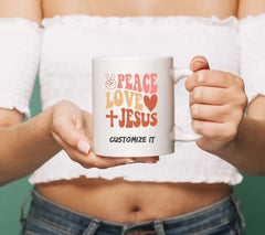 Peace Love Jesus SVG - Retro Christian Peace Sign Design SVG