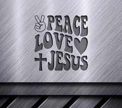 Peace Love Jesus SVG - Retro Christian Peace Sign Design SVG