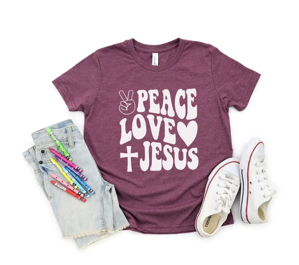 Peace Love Jesus SVG - Retro Christian Peace Sign Design SVG