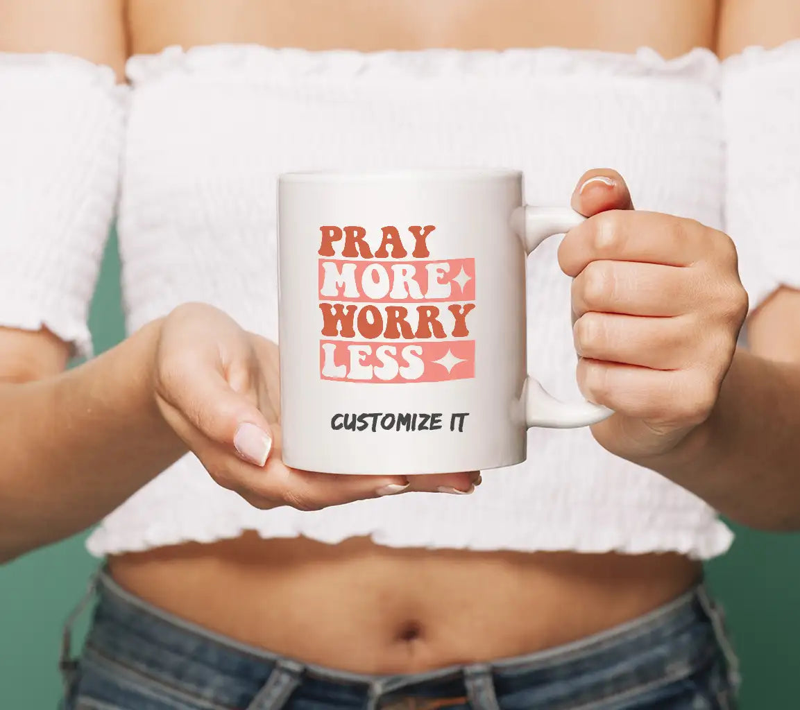 Retro Christian Pray More Worry Less SVG Design SVG