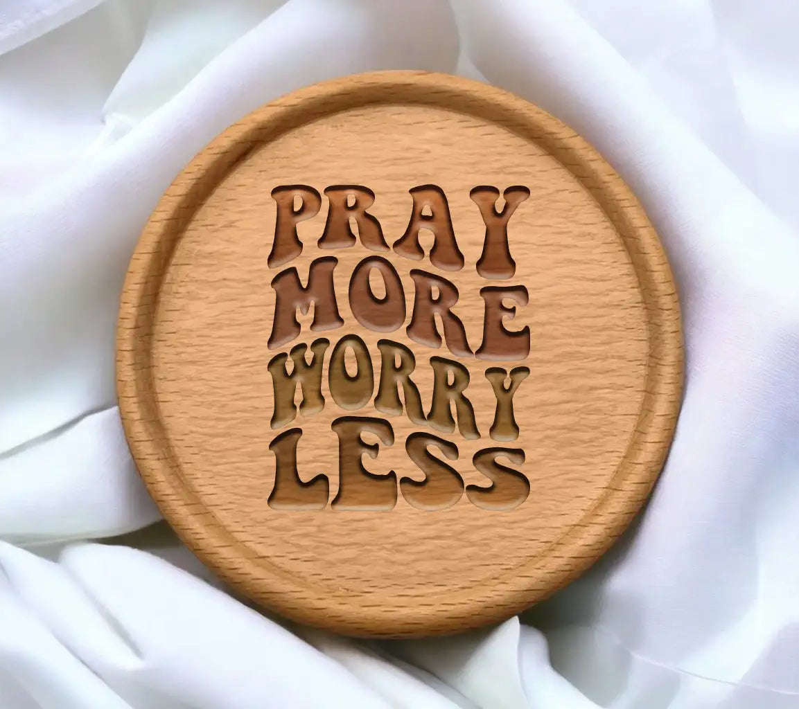 Retro Christian Pray More Worry Less SVG Design SVG