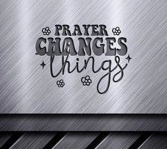 Retro Christian Prayer Changes Things Flower SVG Design SVG