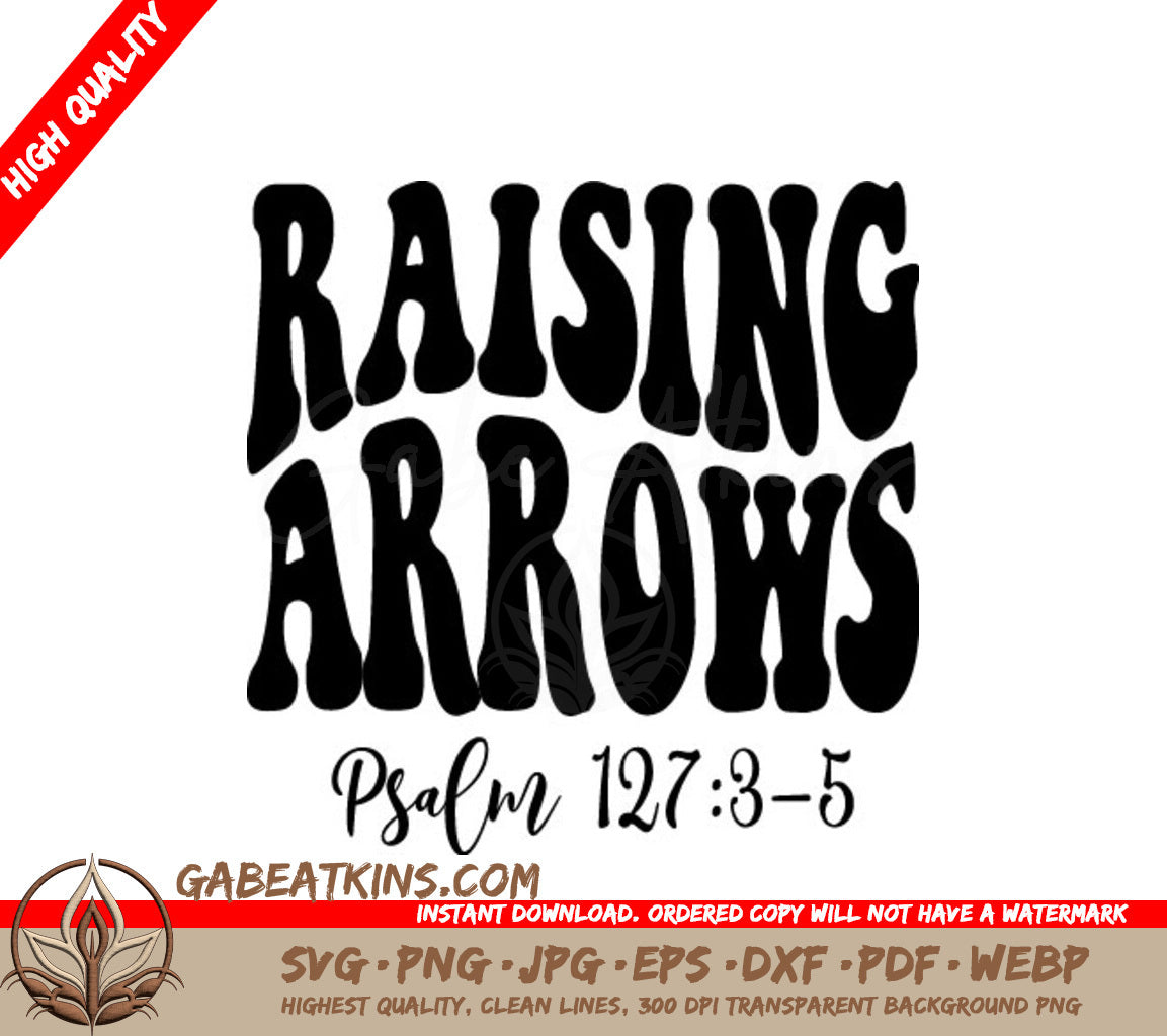 Retro Christian Raising Arrows SVG Design with Bible Verse -  SVG