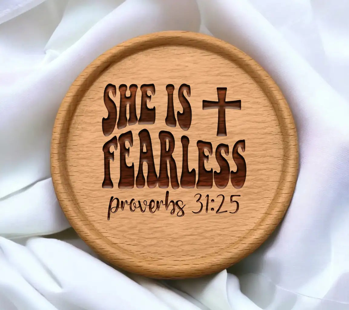 She Is Fearless - Retro Christian SVG with Cross SVG