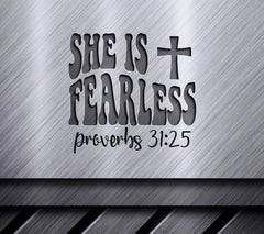 She Is Fearless - Retro Christian SVG with Cross SVG