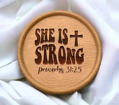 She Is Strong Retro Christian Cross SVG Design SVG