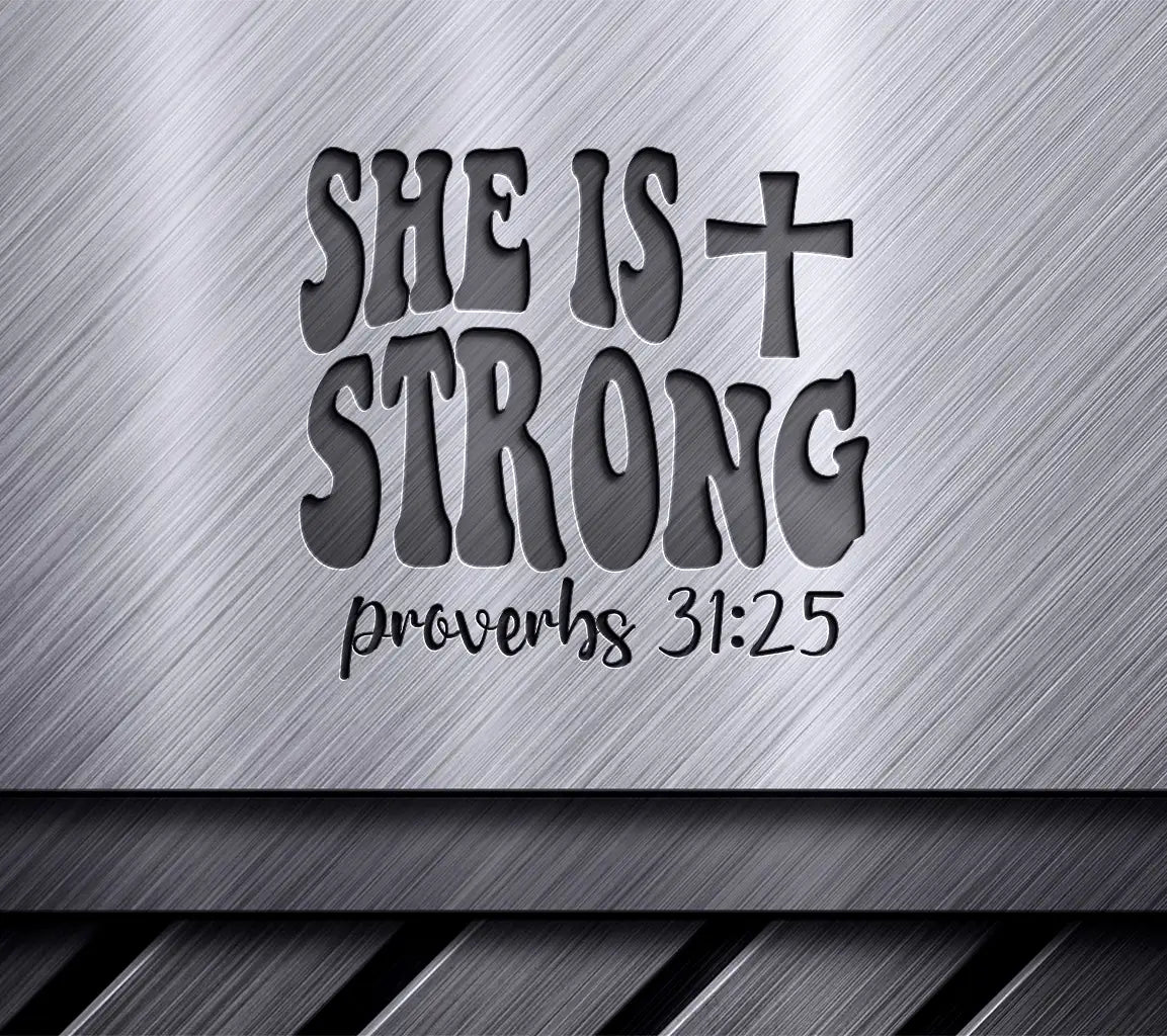 She Is Strong Retro Christian Cross SVG Design SVG