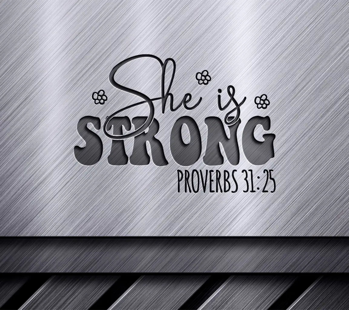 She Is Strong Retro Christian Cross SVG Design SVG