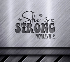 She Is Strong Proverbs 3125 Retro Christian SVG Design SVG