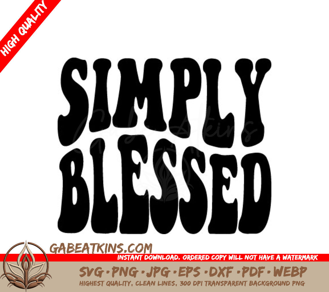 Retro Christian Simply Blessed  SVG Design SVG