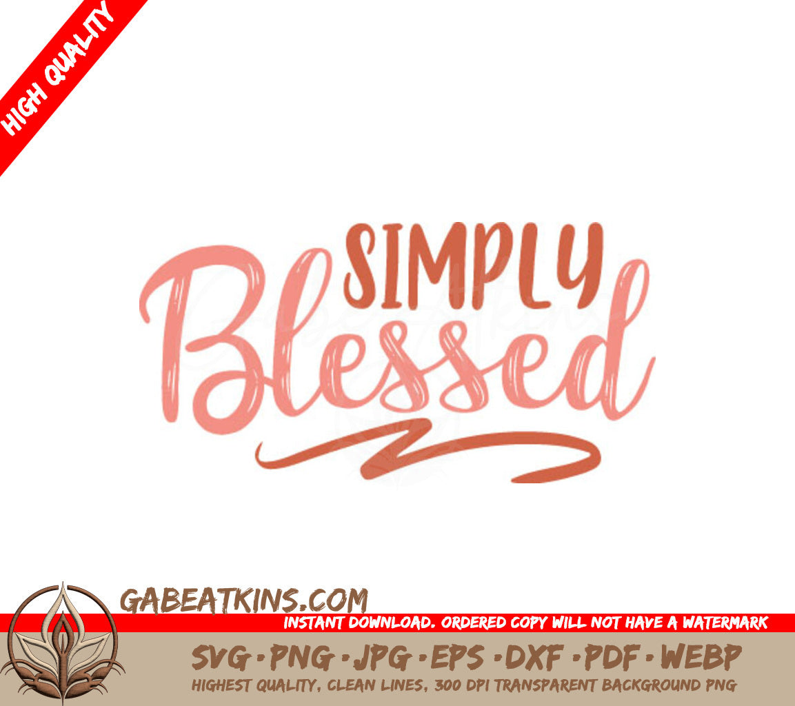 Retro Pink & Red Simply Blessed SVG Design SVG