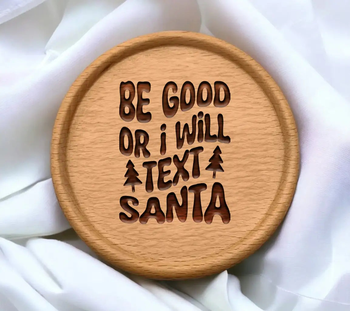 ## Retro Christmas Be Good or I Will Text Santa SVG Cut File SVG