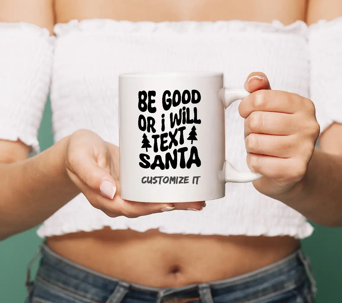 ## Retro Christmas Be Good or I Will Text Santa SVG Cut File SVG