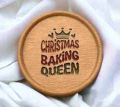 Christmas Baking Queen SVG Crown & Hearts - Retro Christmas Design SVG