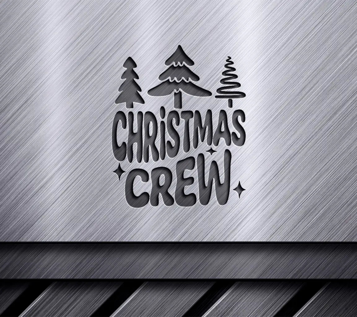 Retro Christmas Crew Design SVG - 3 Christmas Trees SVG