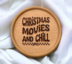 Retro Christmas Movies & Chill SVG -  Sign SVG