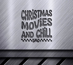 Retro Christmas Movies & Chill SVG -  Sign SVG