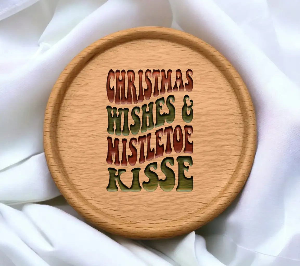 Retro Christmas Wishes & Mistletoe Kisses SVG - Red & Green Design SVG