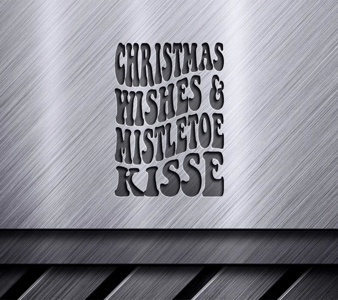 Retro Christmas Wishes & Mistletoe Kisses SVG - Red & Green Design SVG