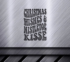 Retro Christmas Wishes & Mistletoe Kisses SVG - Red & Green Design SVG