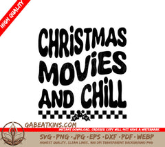 Retro Christmas Movies & Chill SVG -  Sign SVG