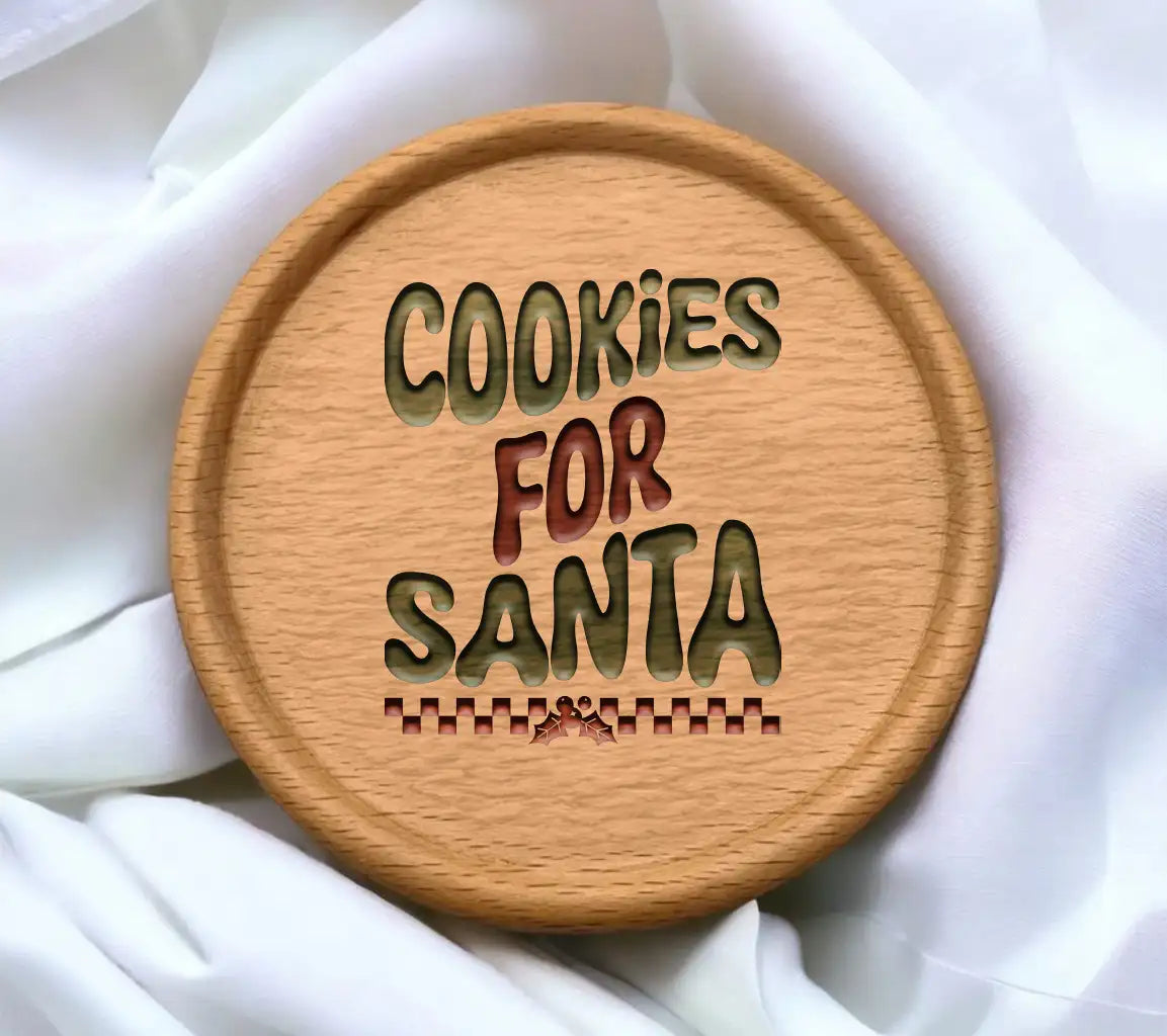 Retro Christmas Cookies for Santa SVG - Green & Red Sign SVG