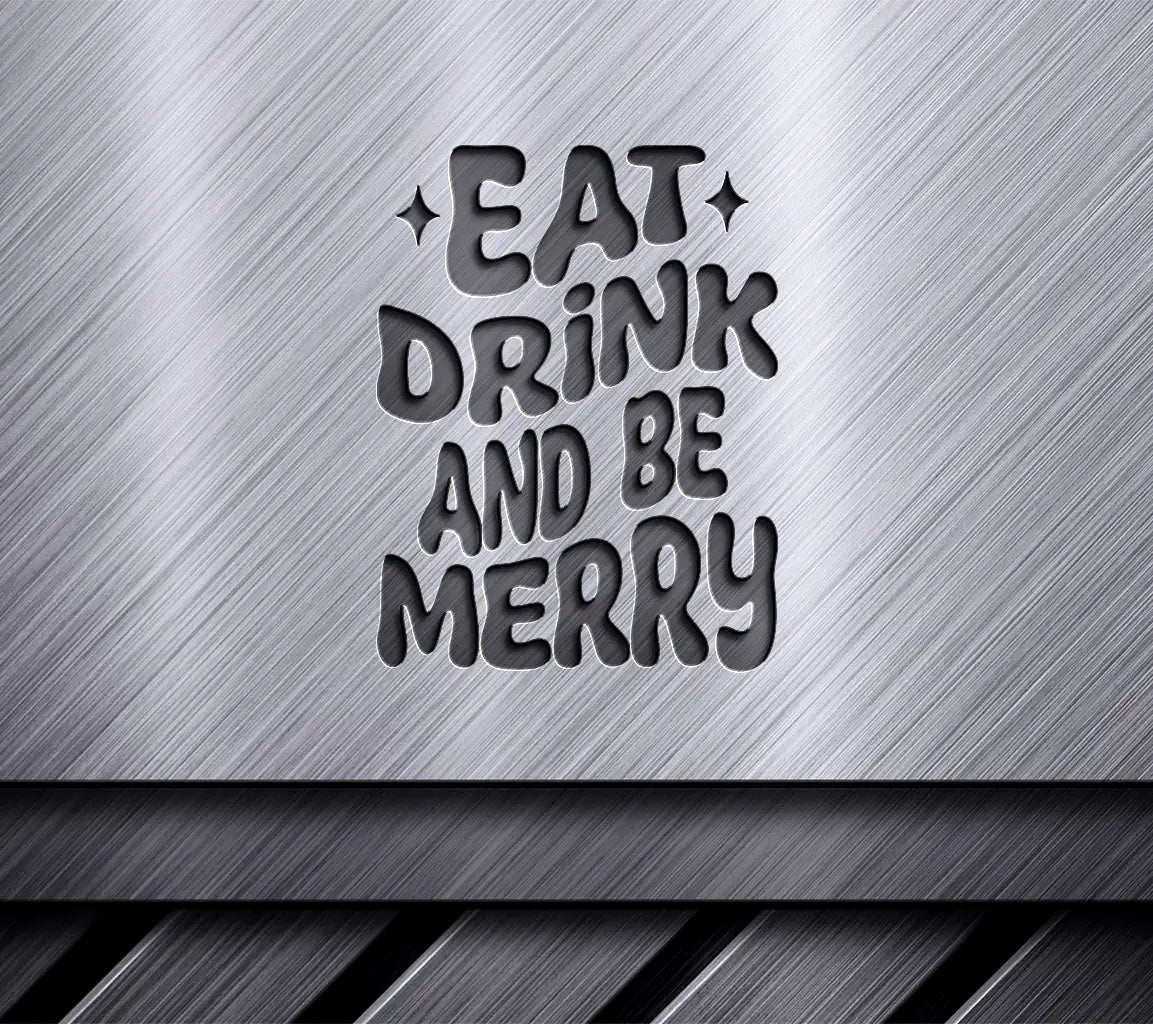 Retro Christmas Eat Drink & Be Merry SVG Sticker SVG