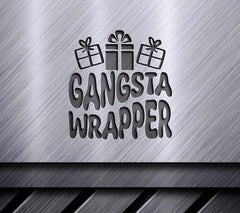 Retro Christmas Gangsta Wrapper SVG -  Sticker with Gift Boxes SVG