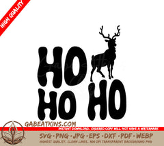 Retro Christmas Reindeer Ho Ho Ho SVG Cut File SVG