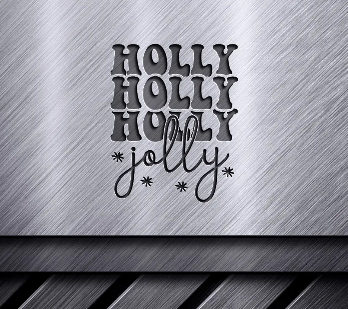 Retro Christmas Holly Jolly SVG Design SVG