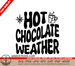 Retro Christmas Hot Chocolate Weather SVG Cut File SVG