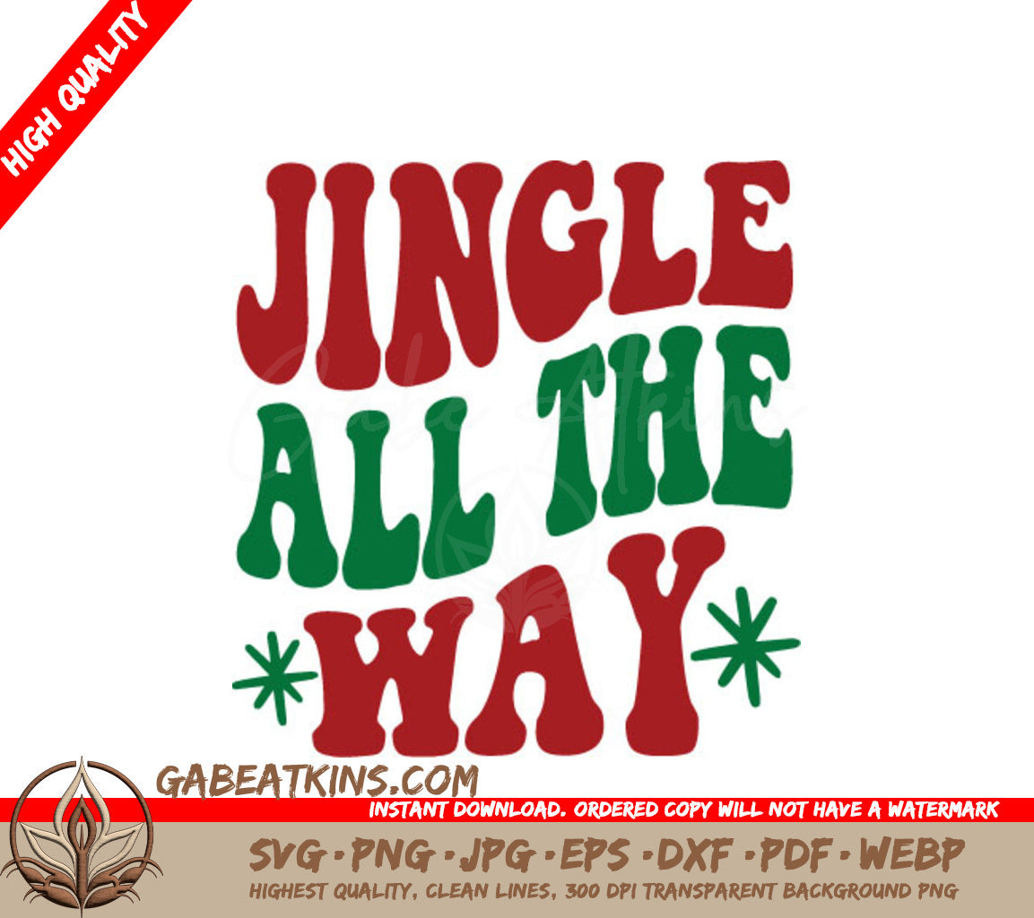 Retro Christmas Jingle All The Way SVG Poster SVG