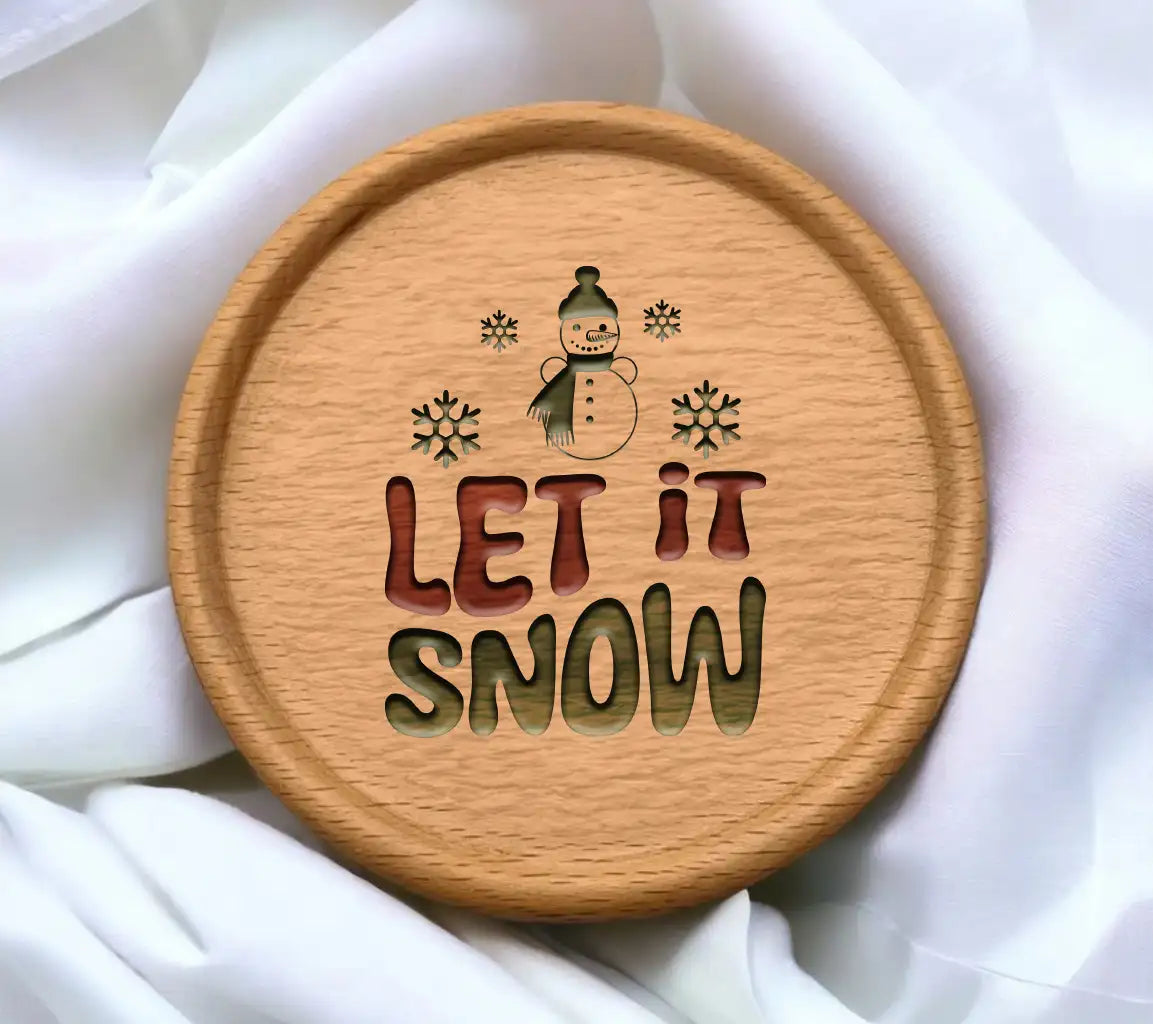 Retro Christmas Snowman SVG - Let It Snow SVG