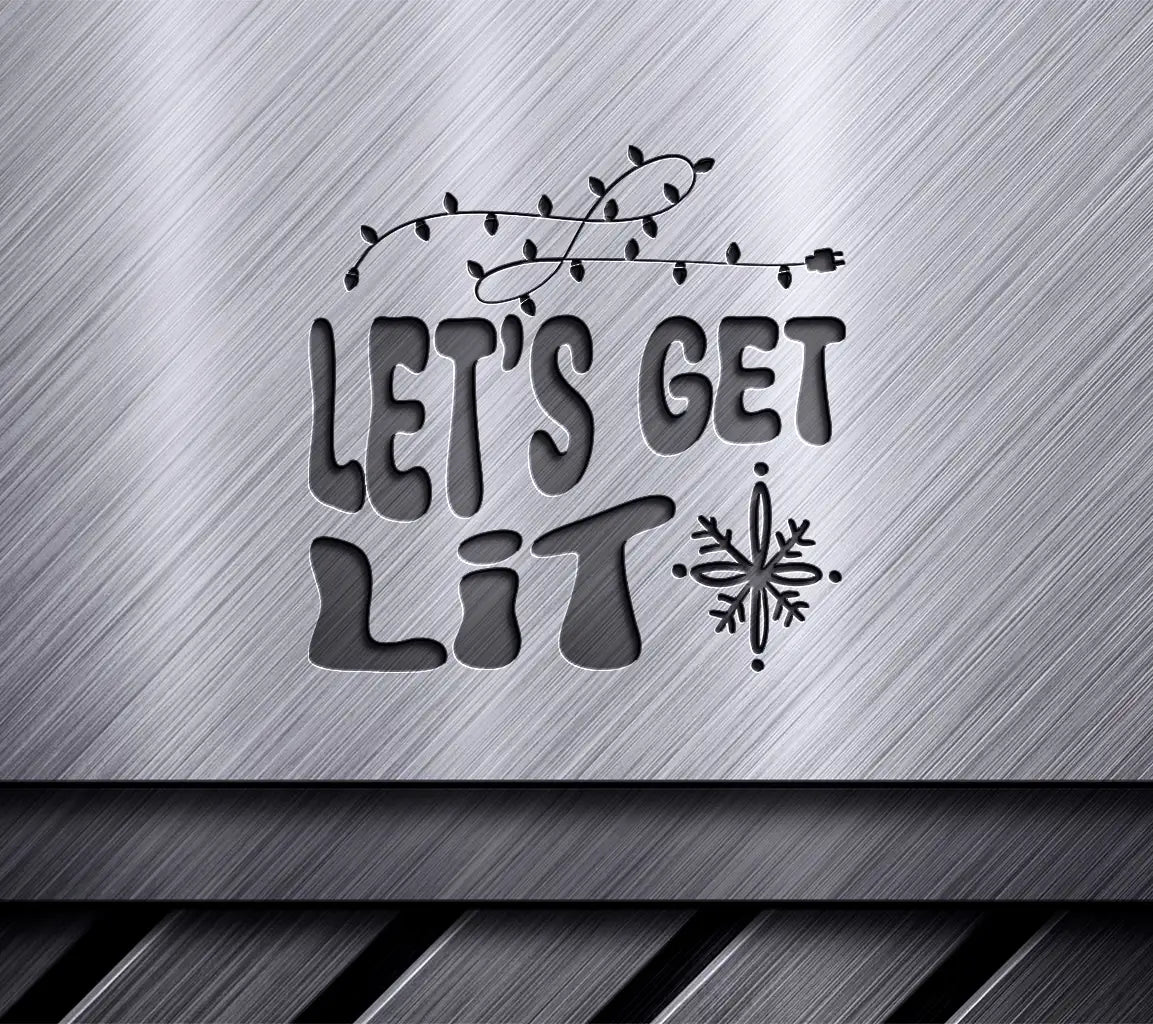 Retro Christmas Lets Get Lit Snowflake SVG SVG