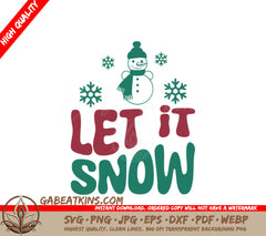 Retro Christmas Snowman SVG - Let It Snow SVG