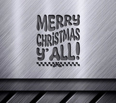 Retro Checkered Merry Christmas Yall SVG SVG