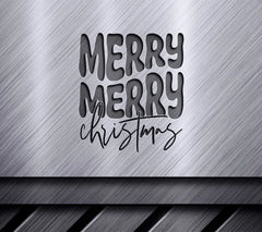 Retro Merry Christmas SVG - Black Letters on White Background SVG