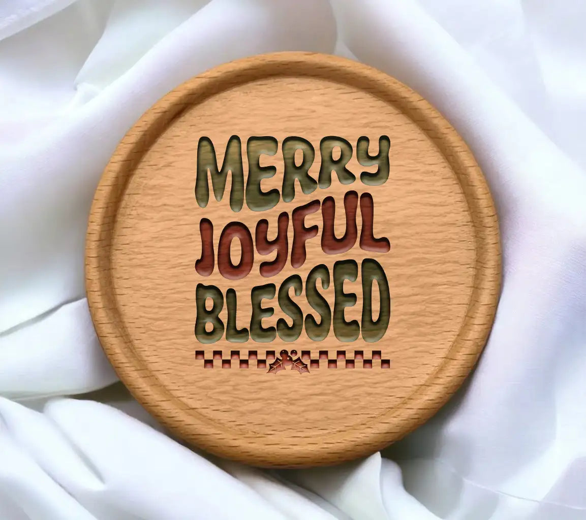 Retro Christmas Merry Joyful Blessed SVG Design SVG