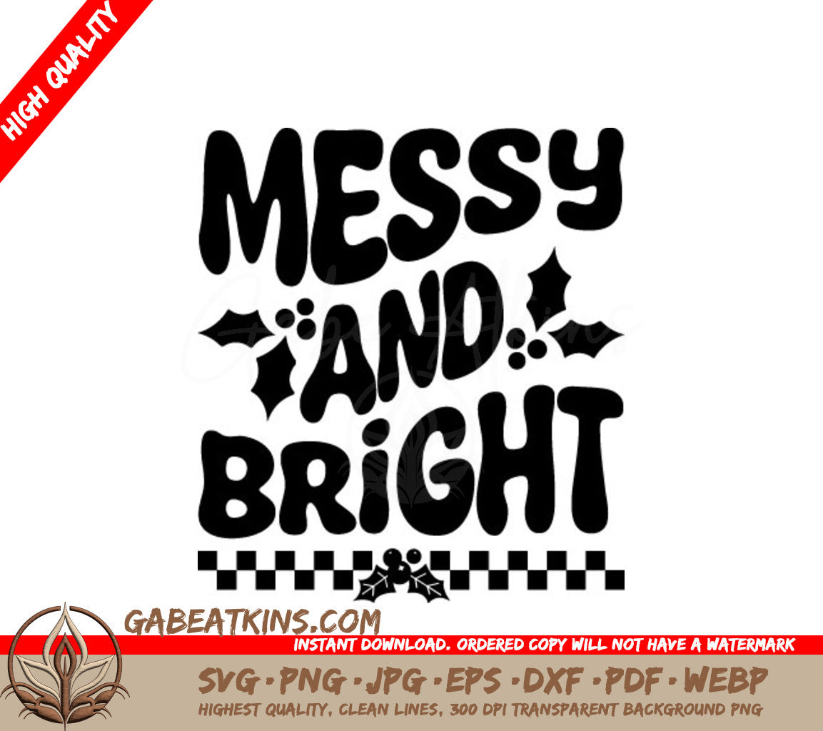 Retro Christmas Messy & Bright  SVG Design SVG