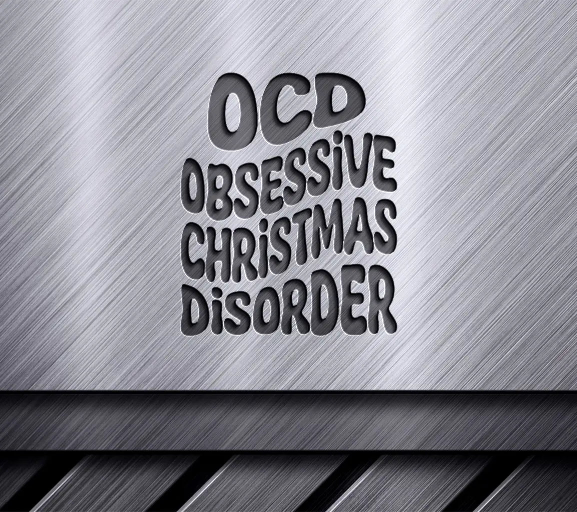 Retro Christmas OCD SVG - Obsessive Christmas Disorder Sign SVG