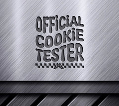 Retro Christmas Official Cookie Tester SVG -  Checkered Sign SVG