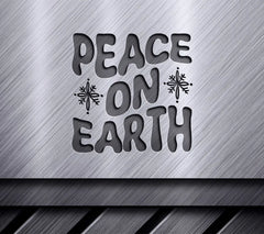 Retro Christmas Peace On Earth SVG with Snowflakes SVG