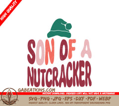 Retro Christmas Son of a Nutcracker SVG Design SVG