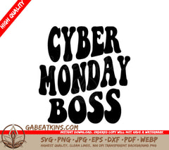 Cyber Monday Boss Retro Design SVG -  SVG