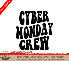 Cyber Monday Crew  Retro Design SVG SVG