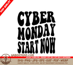 Retro Cyber Monday Start Now SVG -  Sign SVG