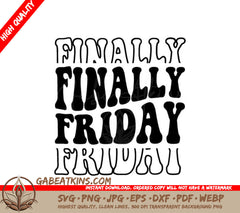 Retro Cyber Monday Finally Friday SVG Design SVG