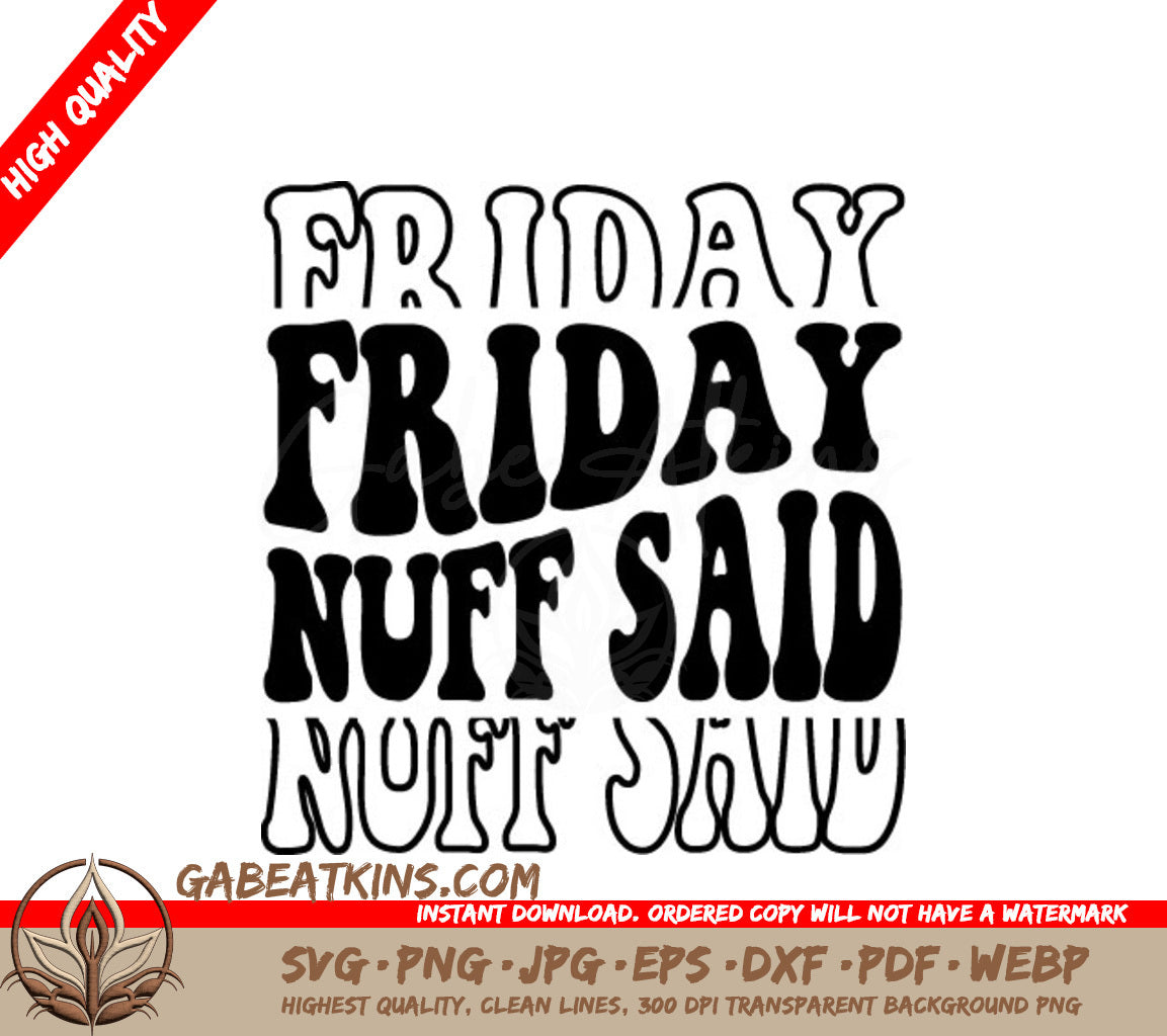 Retro Cyber Monday Friday Nuff Said SVG Poster SVG