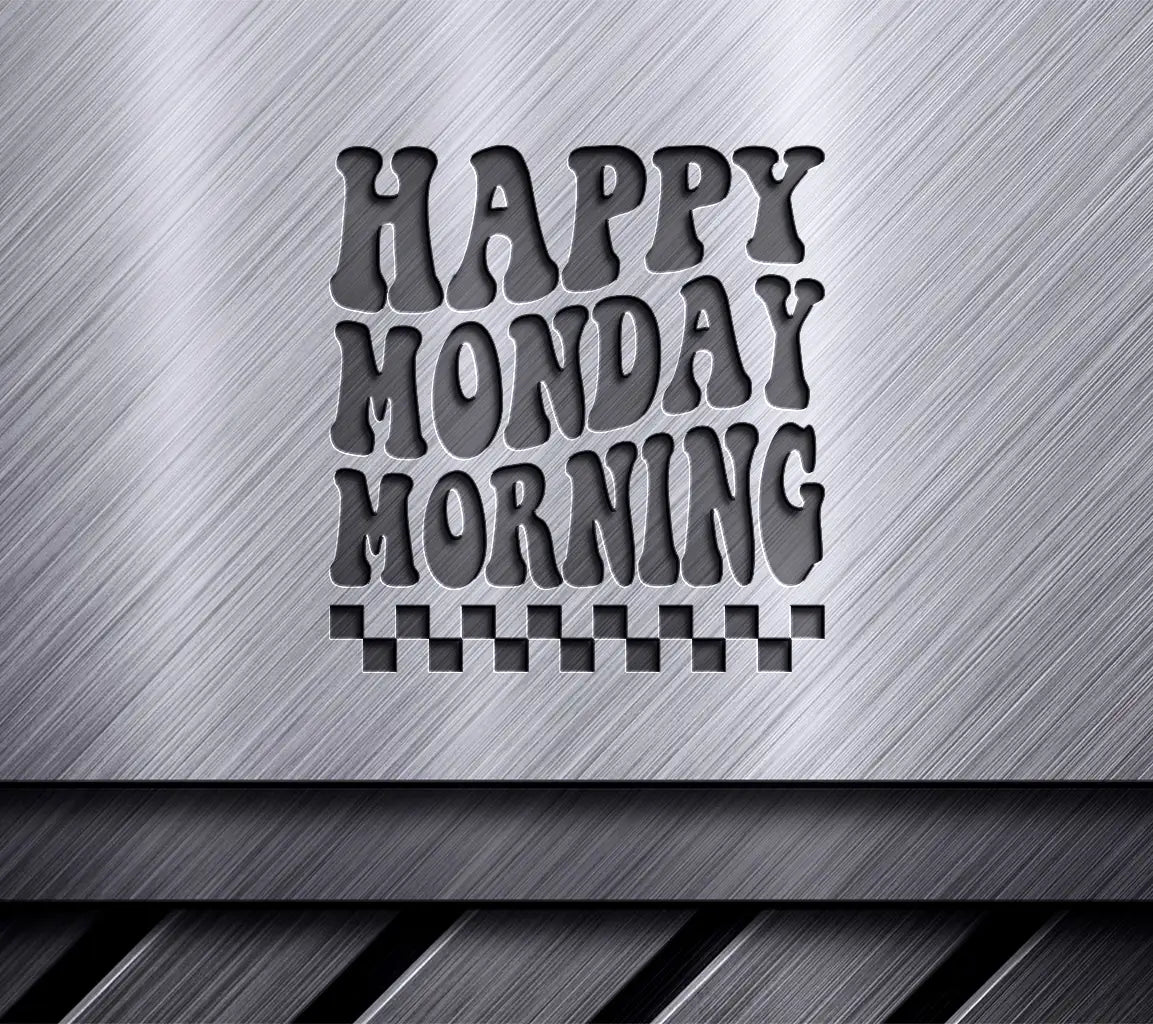 Retro Checkerboard Happy Monday Morning SVG Design SVG